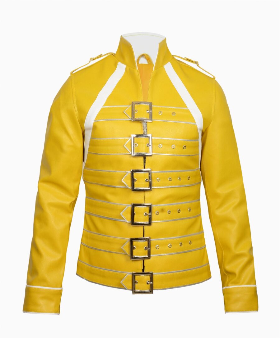 Women Yellow Leather Jacket