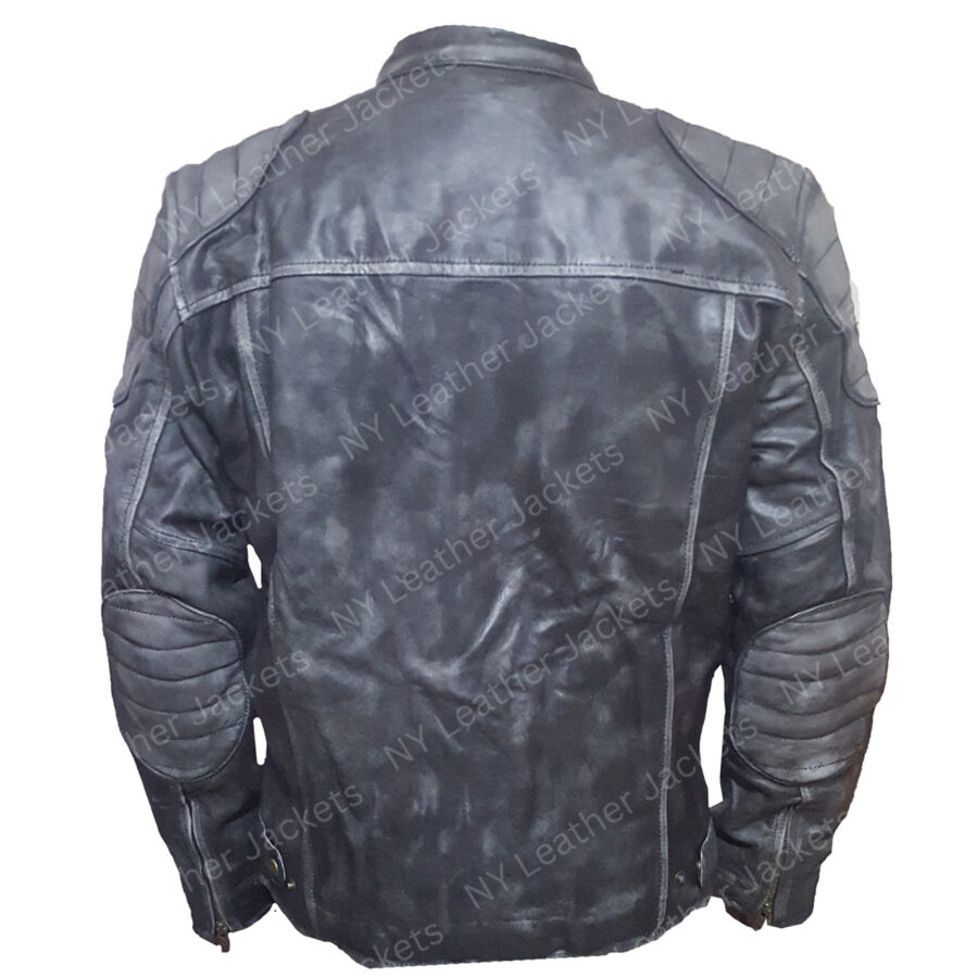 Men’s Cafe Racer Hooligan Leather Biker Jacket - Image 2