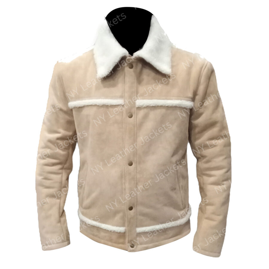 Fur Collar Mens Suede Leather Jacket - Image 5