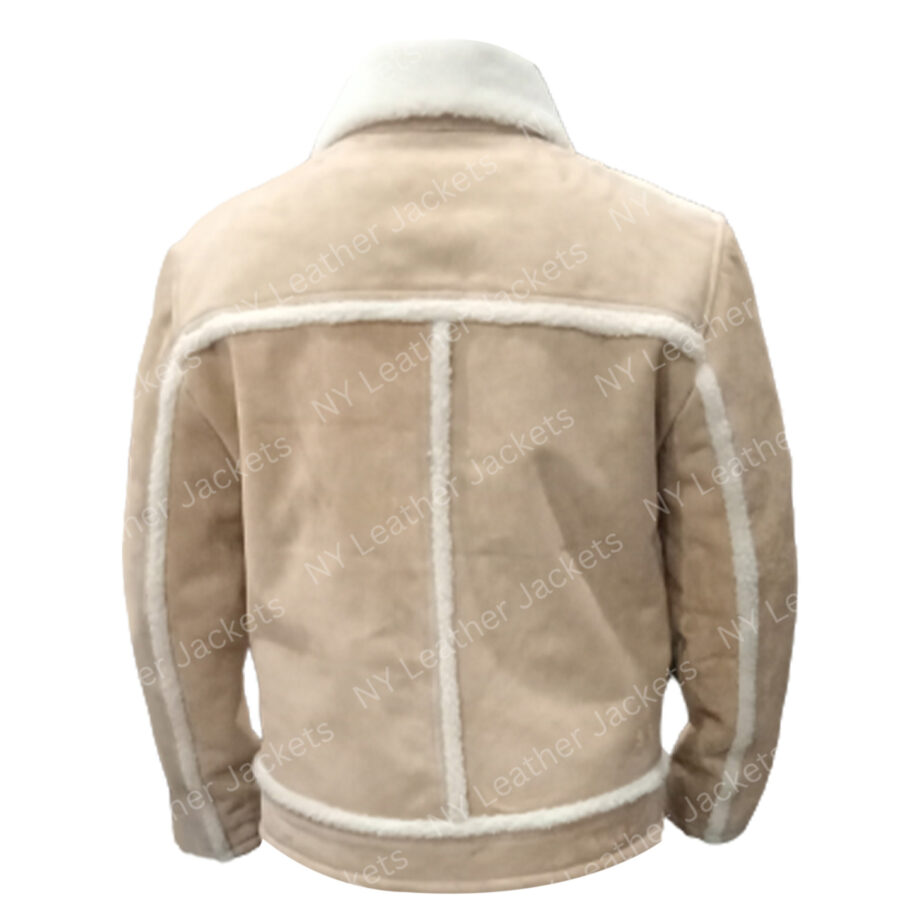 Fur Collar Mens Suede Leather Jacket - Image 2