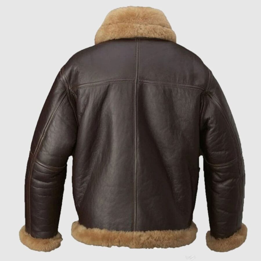 Aquaman Arthur Curry Brown Shearling Fur Aviator Jacket - Image 2