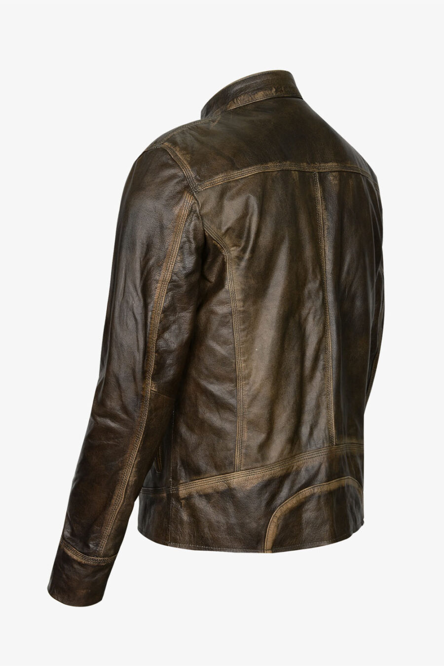 Distressed Cafe Racer Jacket - Image 3