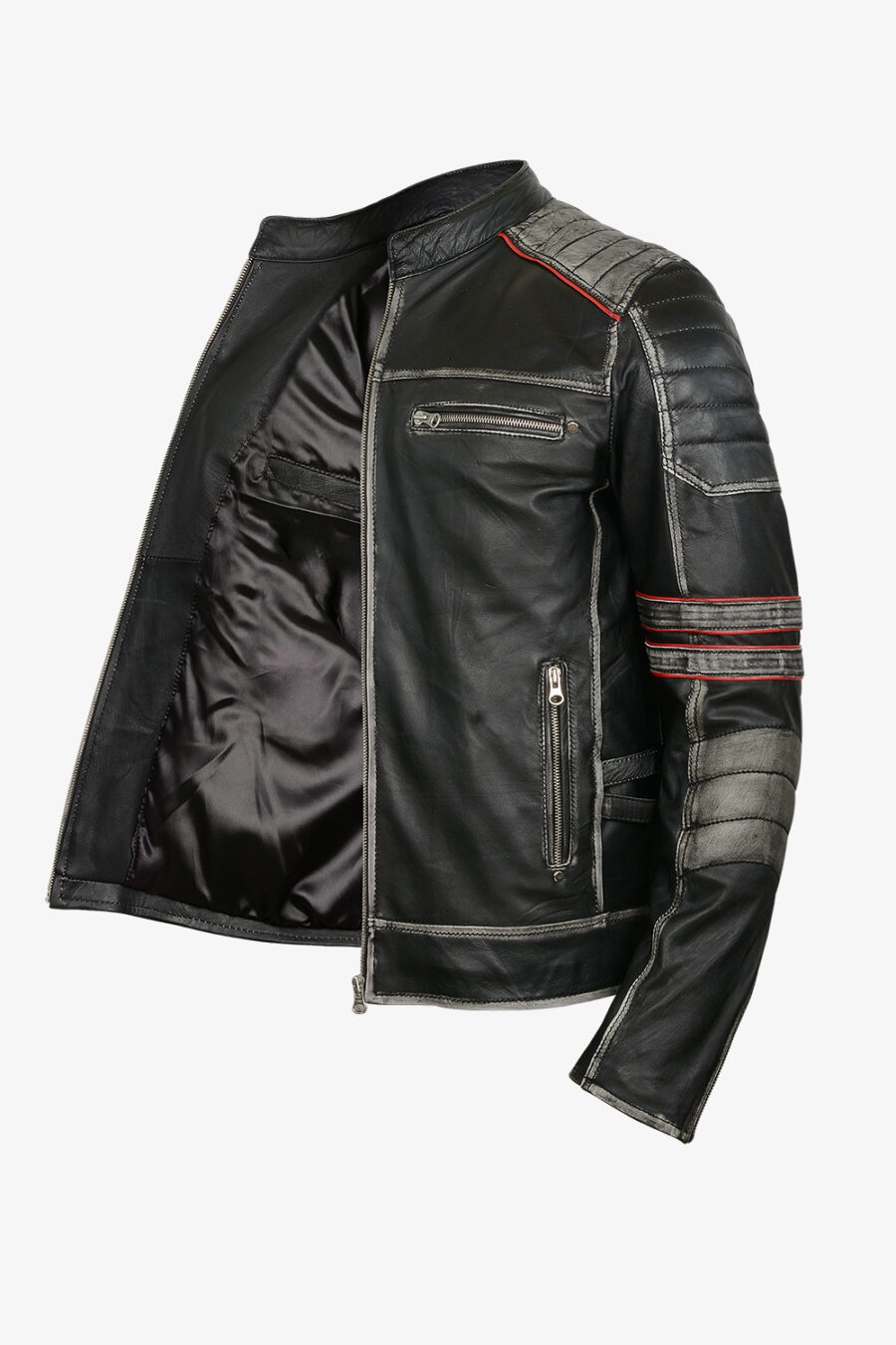 Retro Moto Leather Jacket - Image 6