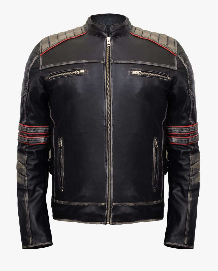 Retro Moto Leather Jacket - Image 2