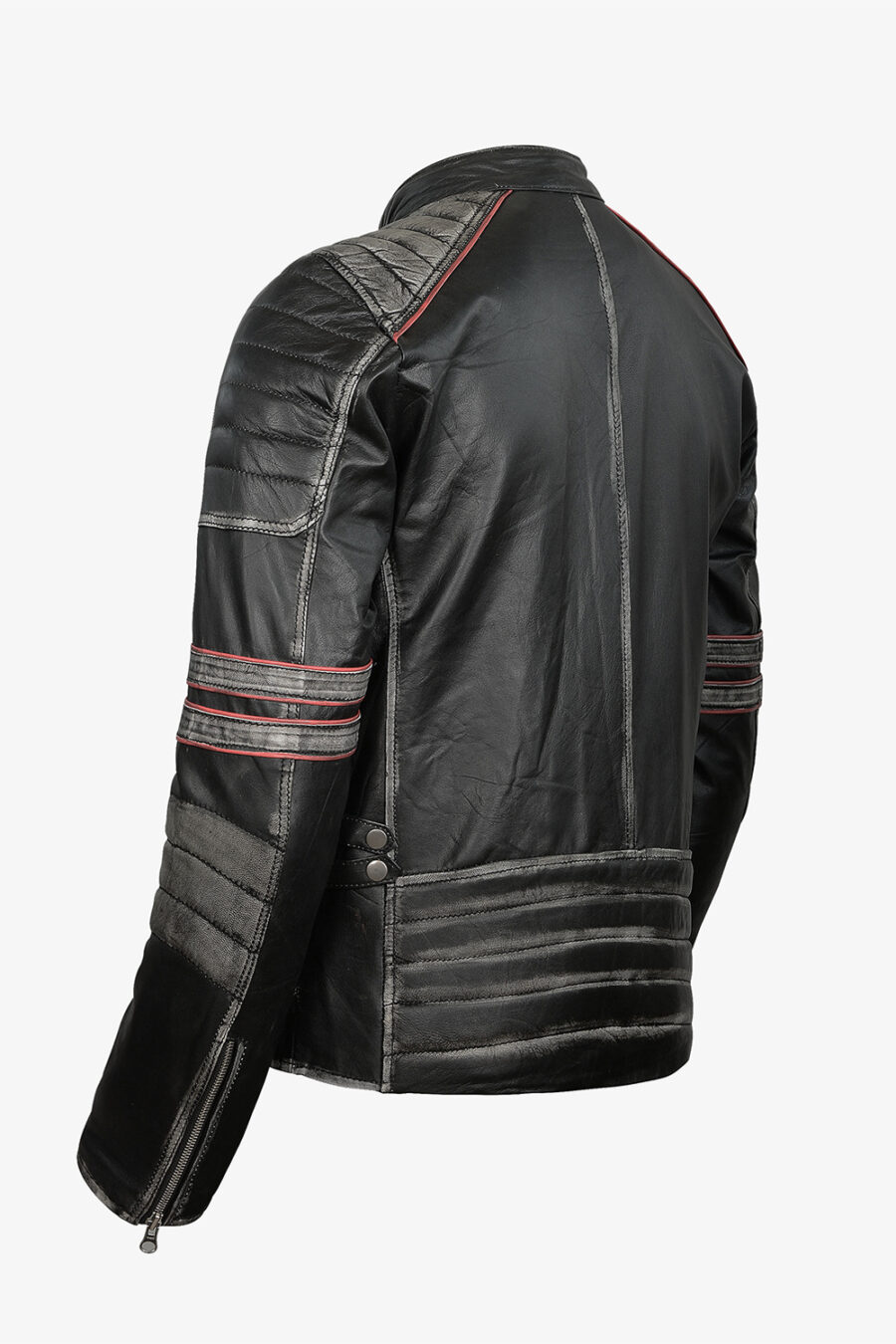 Retro Moto Leather Jacket - Image 4