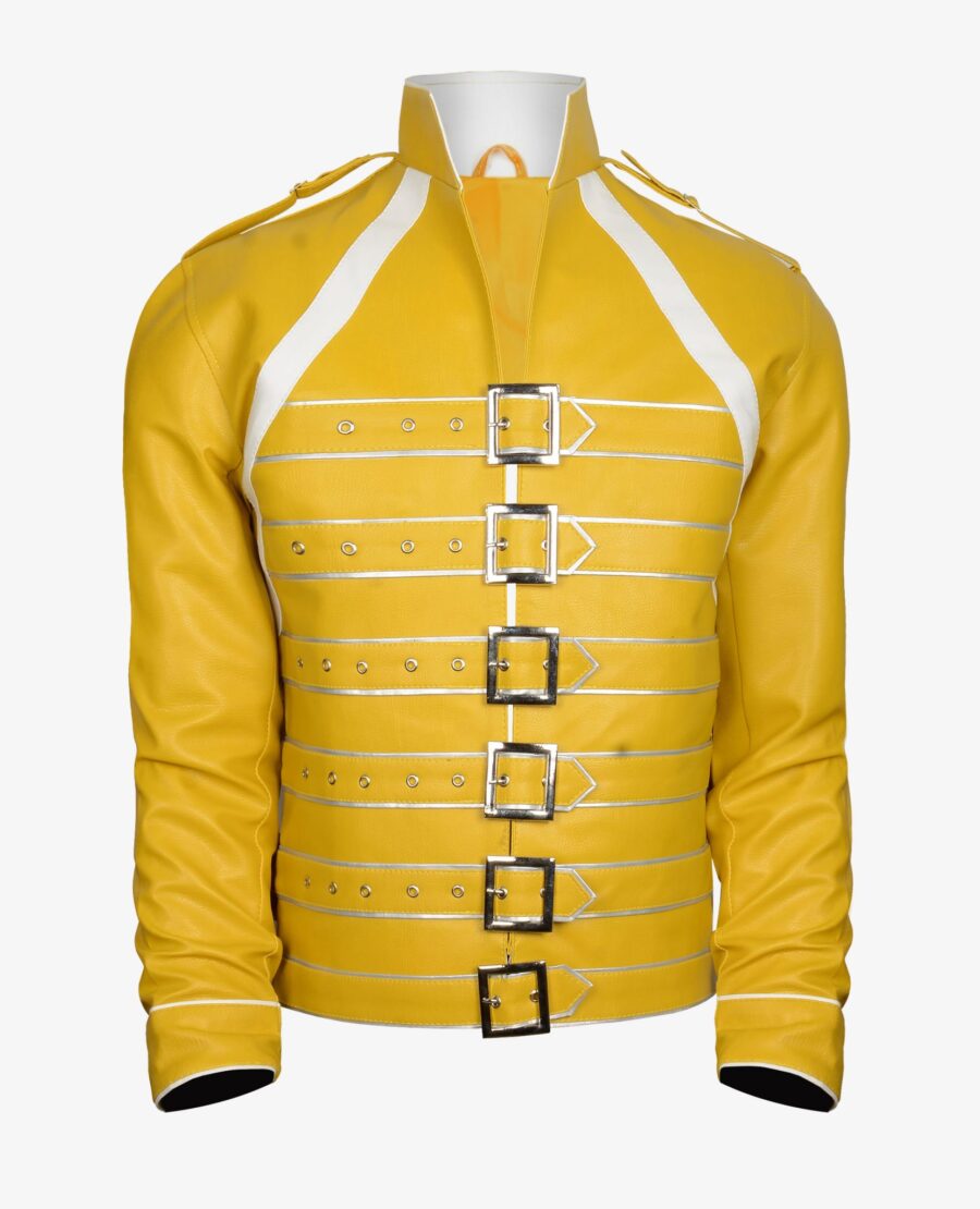 Yellow Men Leather Jacket - Image 5