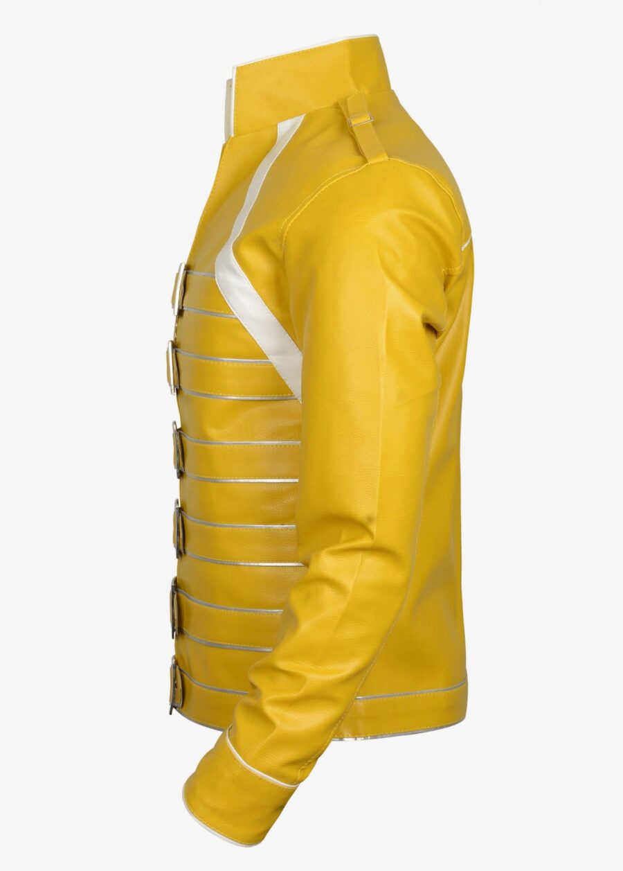 Yellow Men Leather Jacket - Image 2