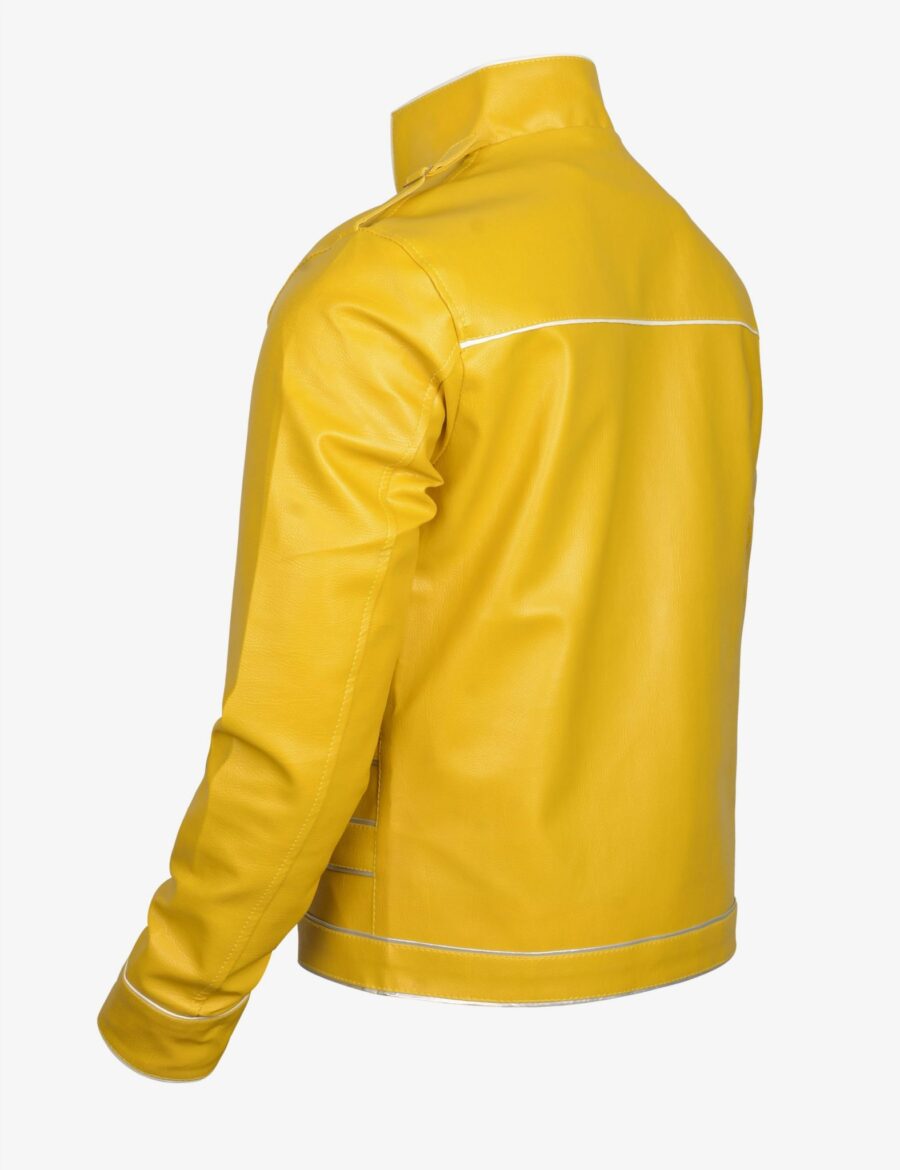 Yellow Men Leather Jacket - Image 3