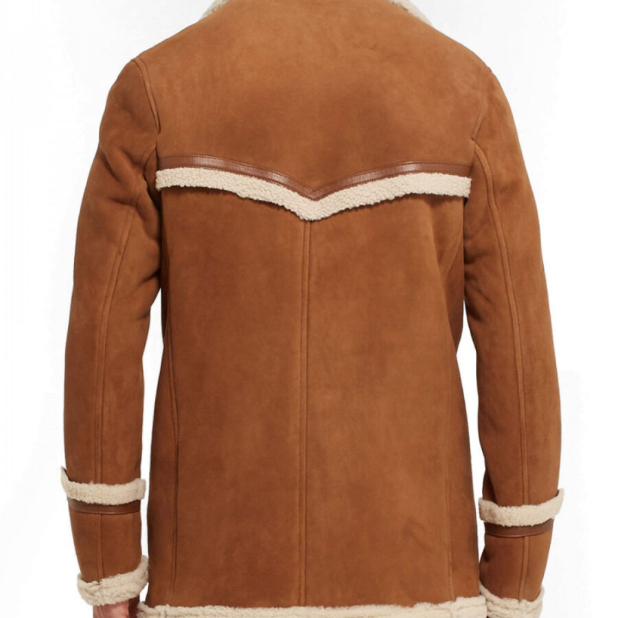 Kingsman The Golden Circle Harry Hart Brown Shearling Coat - Image 2