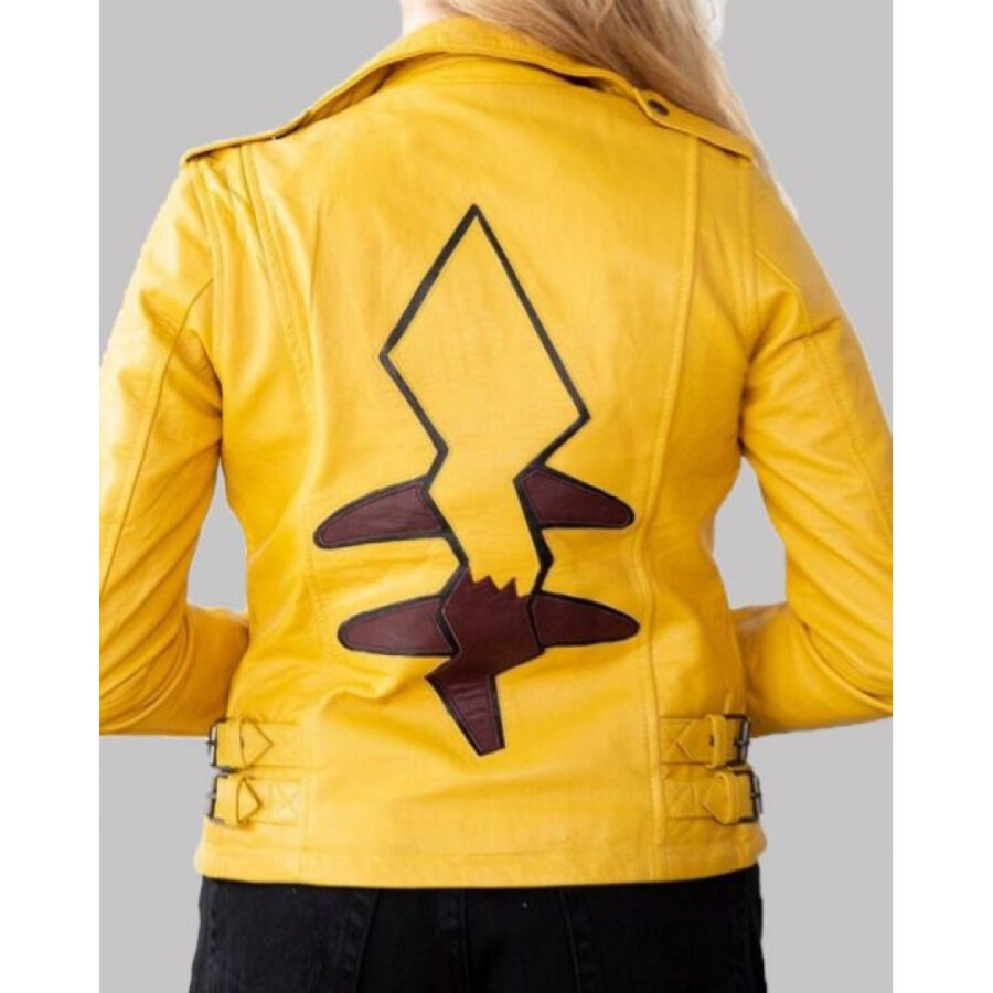 Pikachu Pokemon Yellow Leather Jacket - Image 2