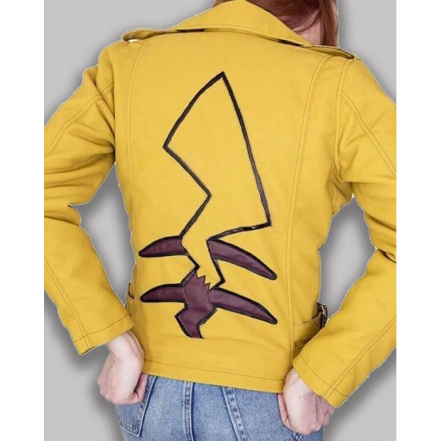 Pikachu Pokemon Yellow Leather Jacket - Image 3