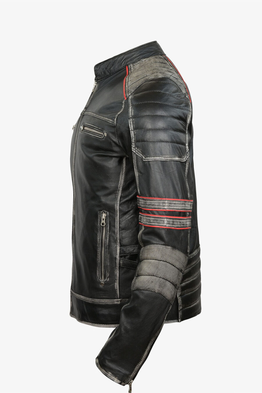 Retro Moto Leather Jacket - Image 3