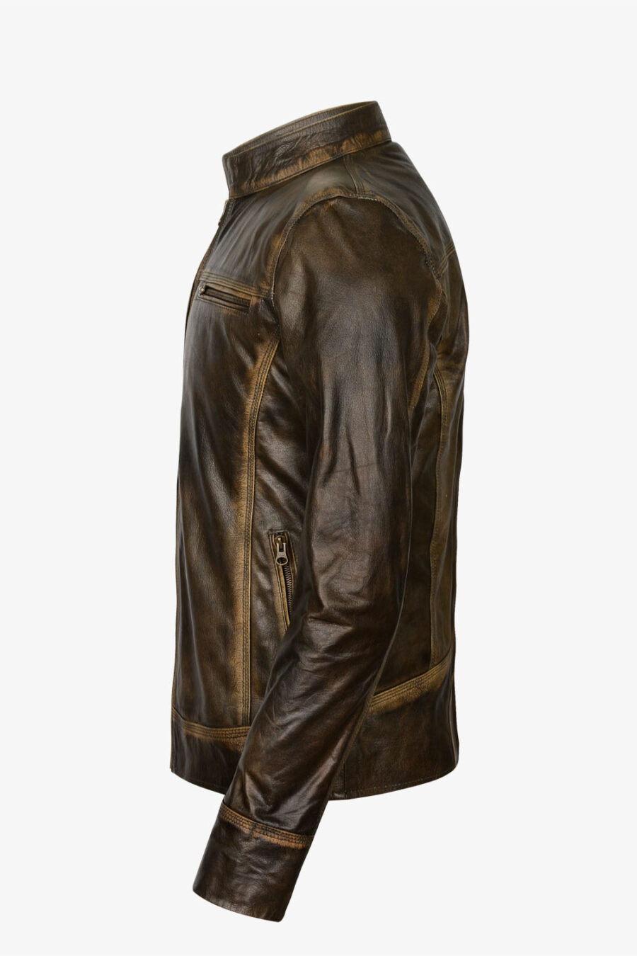 Distressed Cafe Racer Jacket - Image 2