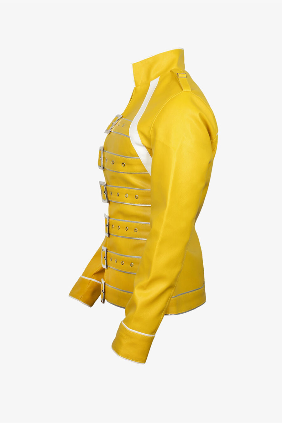 Women Yellow Leather Jacket - Image 2