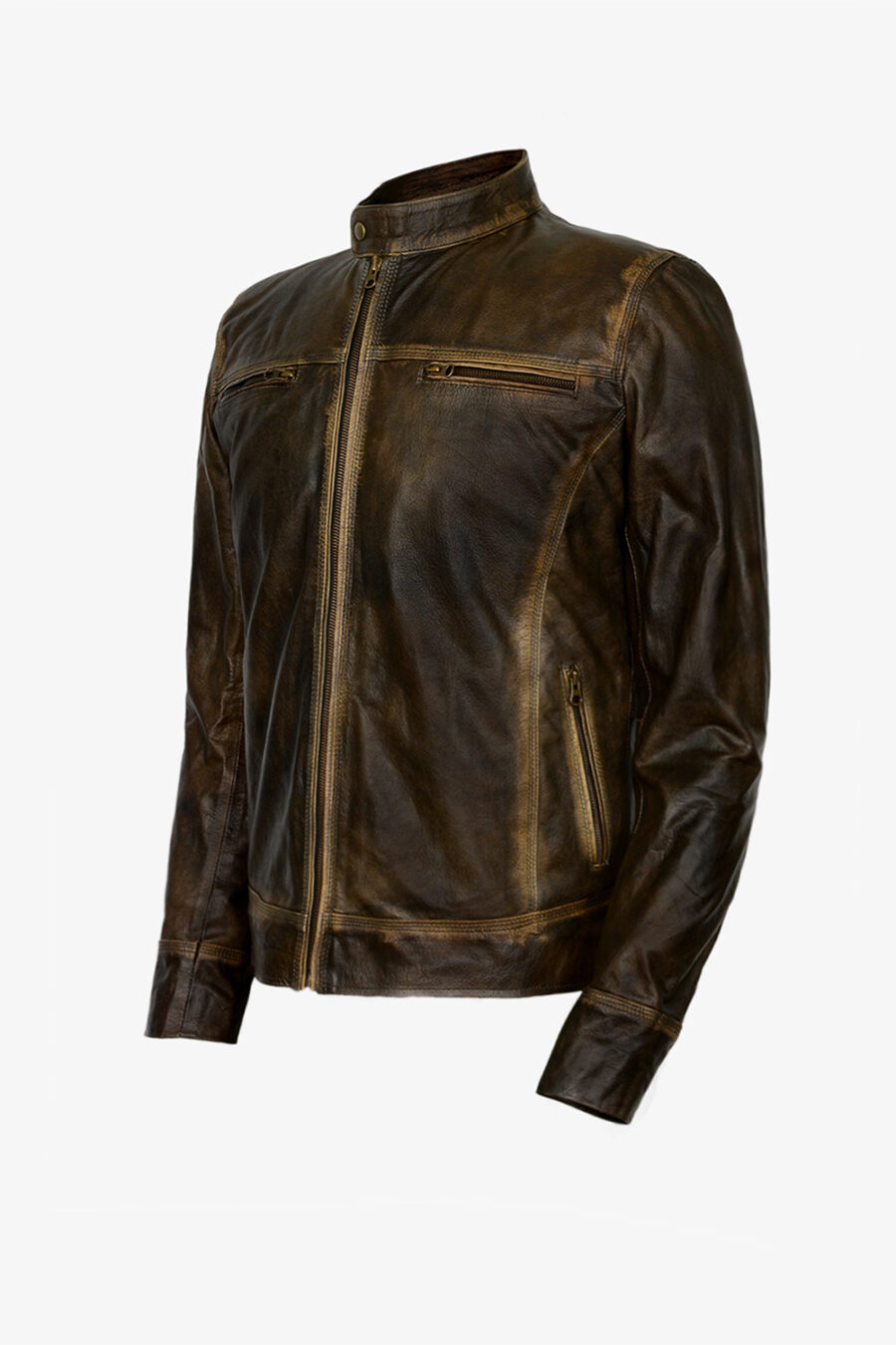 Distressed Cafe Racer Jacket