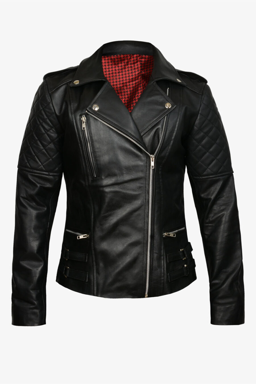 Women's Quilted Biker Leather Jacket