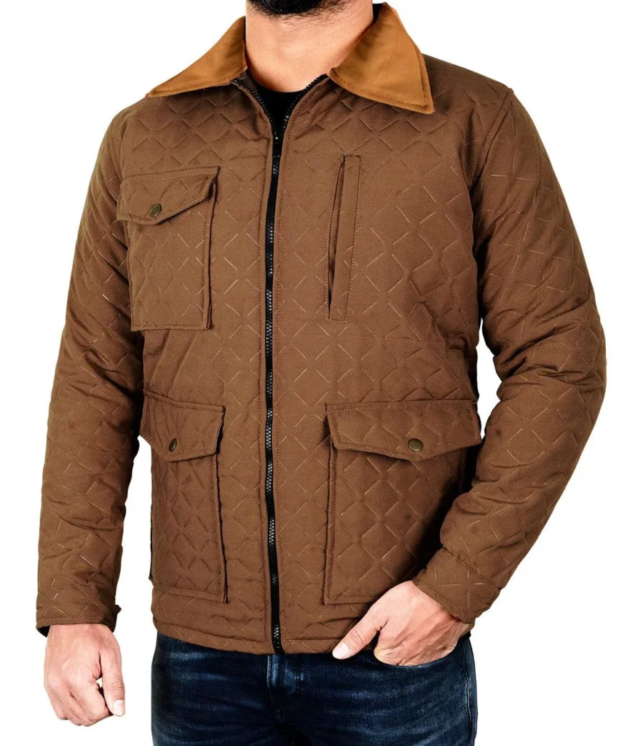 John Dutton Yellowstone Season 4 Quilted Jacket - Image 4