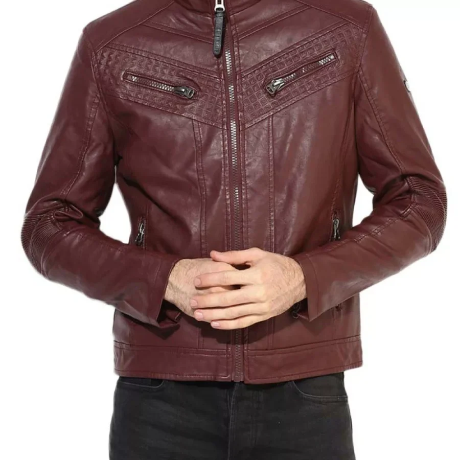 Men’s Casual Maroon Slim Fit Jacket