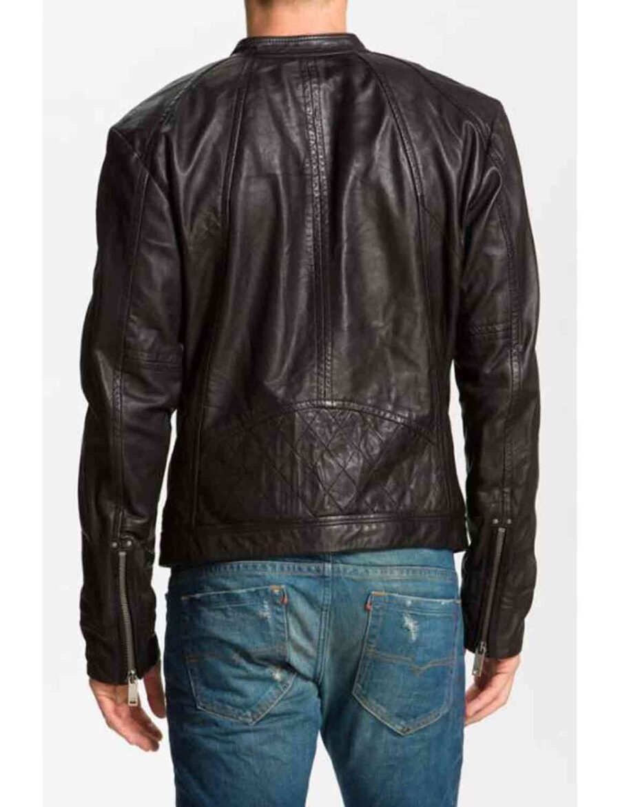 Mens Biker Blackish Brown Jacket - Image 2