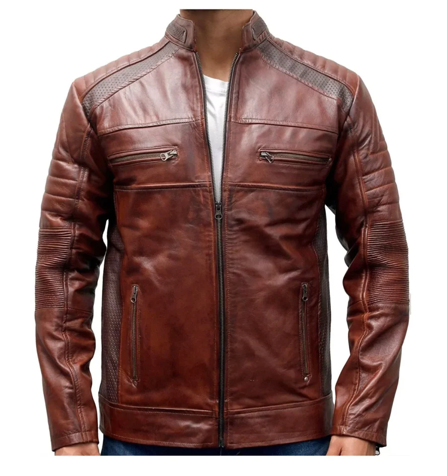 Men’s Brown Cafe Racer Jacket