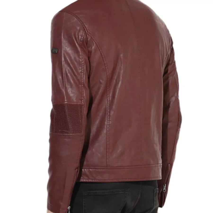 Men’s Casual Maroon Slim Fit Jacket - Image 2