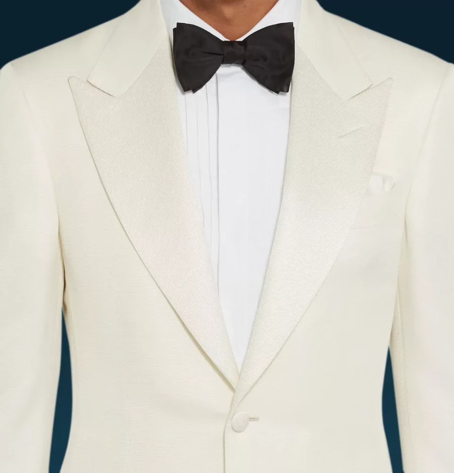 Peak Lapel White Ivory Dinner Jacket - Image 2